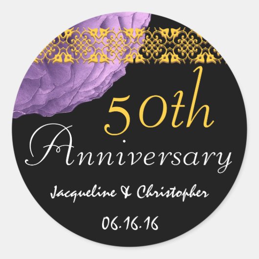 50周年記念パープルバラシール ラウンドシール (正面)