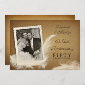 50周年記念フェザーファンシーフォト招待状 招待状 (正面/裏面)