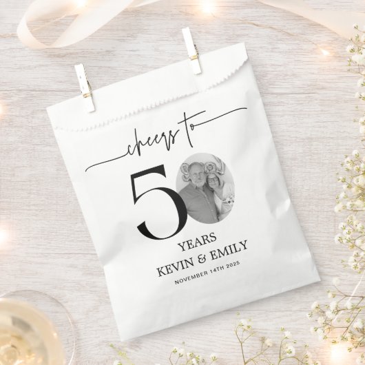 50周年記念フォト 50年に乾杯 フェイバーバッグ (クリップ留めされた状態)