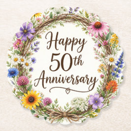 50周年記念フラワー ペーパーコースター