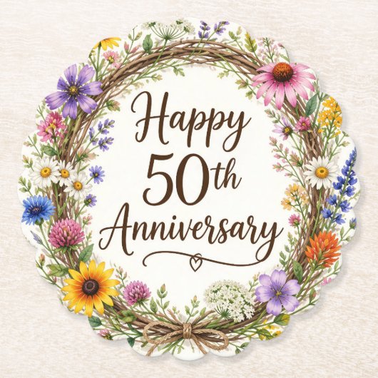 50周年記念フラワー ペーパーコースター (正面)