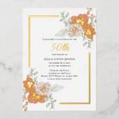 50周年記念フローラリースフォイル招待状 箔招待状 (正面)