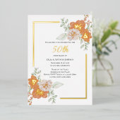 50周年記念フローラリースフォイル招待状 箔招待状 (立ち正面)