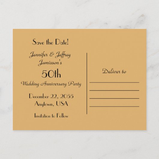 50周年記念フローラ金ゴールドファブリックの保存 案内ポストカード (裏面)