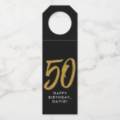 50周年記念ブラック金ゴールドパーティーのお願い ボトルネックタグ (正面)