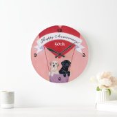 50周年記念ブラック&イエローラブラドール ラージ壁時計 (ホーム)