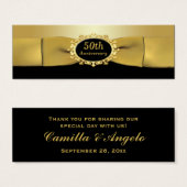 50周年記念ブラック&金ゴールドメッセージカード (正面&裏面)