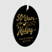 50周年記念ブラック&金ゴールド写真記念 オーナメント (正面)