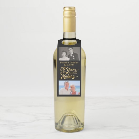 50周年記念ブラック&金ゴールドThen and Now写真 ボトルネックタグ (ボトル)