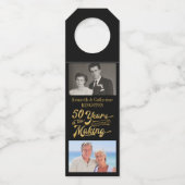 50周年記念ブラック&金ゴールドThen and Now写真 ボトルネックタグ (正面)