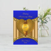 50周年記念ブルー王室の金ゴールドゴールデンハート 招待状 (スタンド正面)