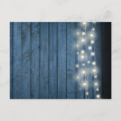 50周年記念ブルー素朴フローラ日付の保存 ポストカード (裏面)