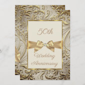 50周年記念ブロンズ金ゴールド弓フローラ旋回 招待状 (正面/裏面)