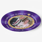 50周年記念プレートパーソナライズされた、PHOTO、 ペーパープレート (アングル)