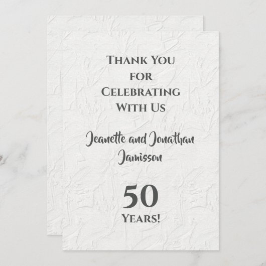 50周年記念ホワイトフローラ有難う サンキューカード (正面/裏面)