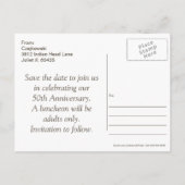 50周年記念ポストカード日付を保存 案内ポストカード (裏面)