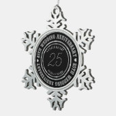 50周年記念メタリックシルバー&ブラックリングや輪 スノーフレークピューターオーナメント (右)