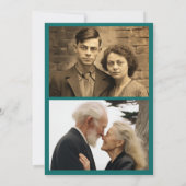 50周年記念モダンの招待結婚写真2 招待状 (裏面)