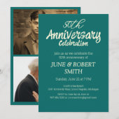 50周年記念モダンの招待結婚写真2 招待状 (正面/裏面)