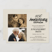 50周年記念モダンの招待結婚写真2 招待状 (正面/裏面)