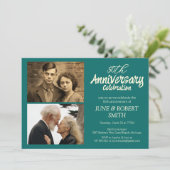 50周年記念モダンの招待結婚写真2 招待状 (スタンド正面)