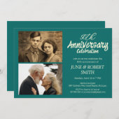 50周年記念モダンの招待結婚写真2 招待状 (正面/裏面)