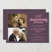 50周年記念モダンの招待結婚写真2 招待状 (正面/裏面)