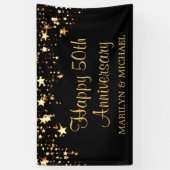 50周年記念モダンスターズブラック&金ゴールド 横断幕 (縦)