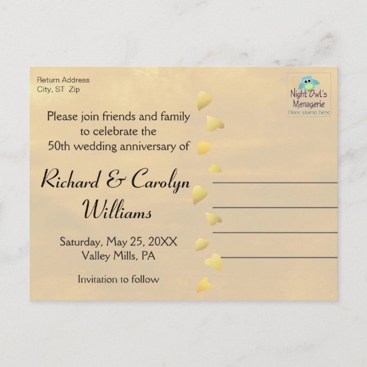 50周年記念ラブバードがデートを救う 案内ポストカード (裏面)