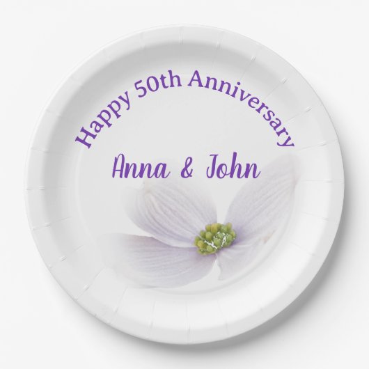 50周年記念ラベンダーコスモスフォワー ペーパープレート (正面)