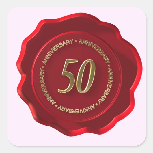50周年記念レッドワックスシール スクエアシール (正面)