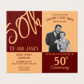 50周年記念ヴィンテージイラストレーション折りカード (外部フラット)