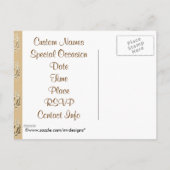 50周年記念ヴィンテージダマスクはがき インビテーションポストカード (裏面)