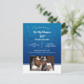 50周年記念写真カスタムダークブルーウォーター ポストカード (スタンド正面)