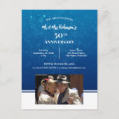 50周年記念写真カスタムダークブルーウォーター ポストカード (正面)