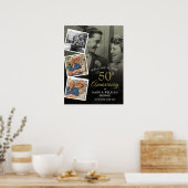 50周年記念写真コラージュ ウェルカムサイン ポスター (キッチン)