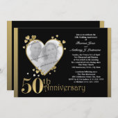 50周年記念写真ハート 招待状 (正面/裏面)