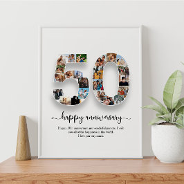 50周年記念写真パーソナライズされたコラージュのポスター ポスター