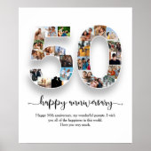 50周年記念写真パーソナライズされたコラージュのポスター ポスター (正面)