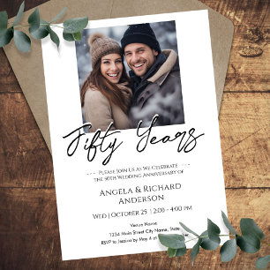 50周年記念写真ミニマル 招待状