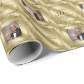 50周年記念写真ラッ結婚ピング紙 ラッピングペーパー (ロールコーナー)