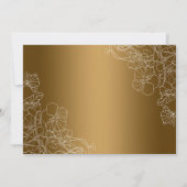 50周年記念写真付き – 金ゴールドホワイトフローラ 招待状 (裏面)
