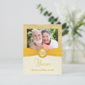 50周年記念写真招待状 - アンティークダマスク 招待状 (スタンド正面)