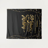 50周年記念写真用背景 黒と金 タペストリー (正面(横))