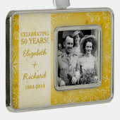 50周年記念写真結婚クリスマス シルバープレートフレームオーナメント (右)