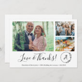 50周年記念写真結婚コラージュ・ラヴ感謝していィー サンキューカード (正面/裏面)