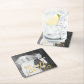 50周年記念写真結婚ゴールデンパーソナライズされた スクエアペーパーコースター (インサイチュ)