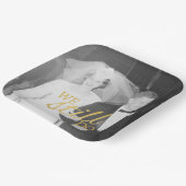 50周年記念写真結婚ゴールデンパーソナライズされた ペーパープレート (傾斜あり)