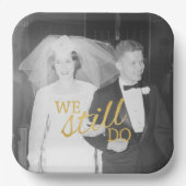 50周年記念写真結婚ゴールデンパーソナライズされた ペーパープレート (正面)
