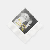 50周年記念写真結婚ゴールデンパーソナライズされた 縁ありカクテルナプキン (角)